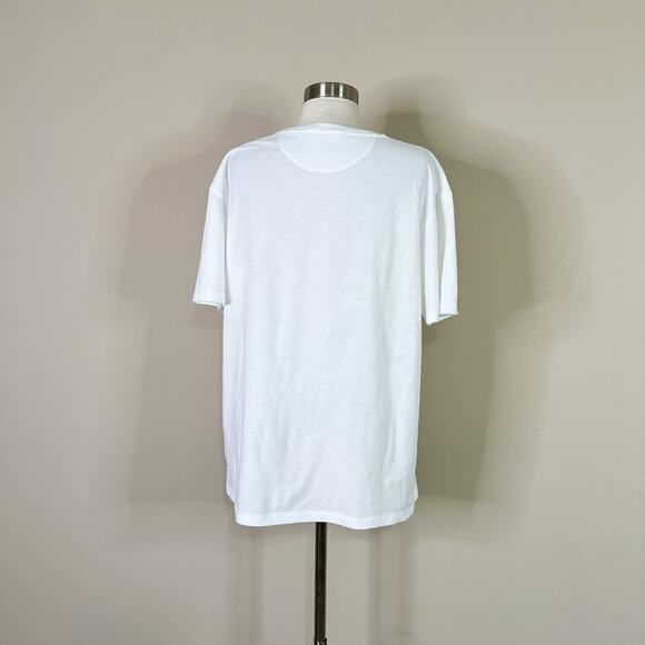 Valentino | Gradient Sequin Logo Silver Gold White Cotton Designer Tee T-Shirt S - Picture 7 of 10